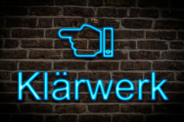 Fototapeta premium Leuchtreklame Klärwerk