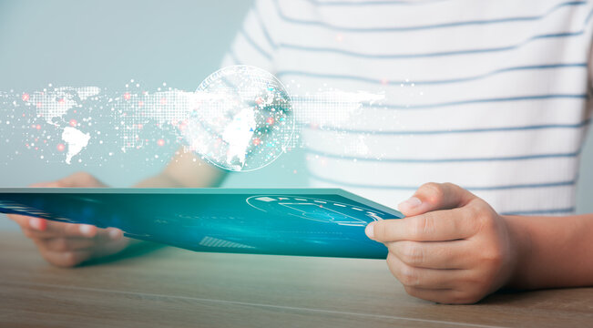 Asian girls reading information