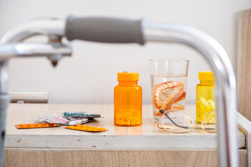 Old patient's medicine and pills