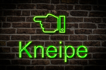 Obraz premium Leuchtreklame Kneipe