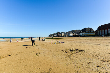 Fototapeta na wymiar plage, sable, Houlgate, Calvados, 14, Normandie