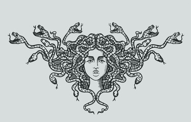 Gorgon Medusa tattoo isolated