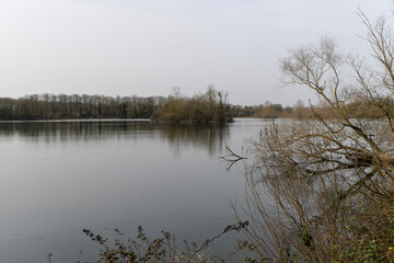 Lac , hiver, espace naturel protégé, Viry Châtillon, 91 ,Essonne,
