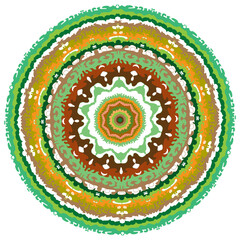Mandala color and black and white decorative round ornament.