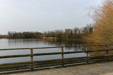 Lac , hiver, espace naturel protégé, Viry Châtillon, 91 ,Essonne,