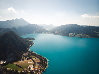 Obraz premium Aerial view of the Attersee in Upper Austria, Austria
