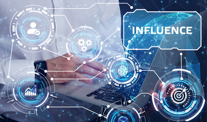 Influencer marketing concept. Business, Technology, Internet and network concept.