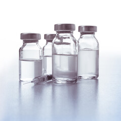 syringe and medicine bottle for injection