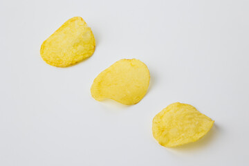 Crispy potato chips. Snacks Fast food or junk food snacks unhealthy concept.