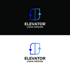 elevator logo design creative minimal logotype vector template