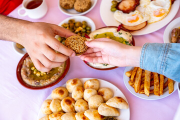 Eating breakfast together and having falafel is important