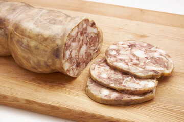 Meat delicacies on a light board