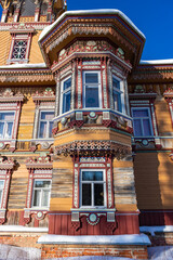Restored old traditional russian wooden house (