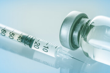 syringe and medicine bottle for injection