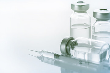 syringe and medicine bottle for injection