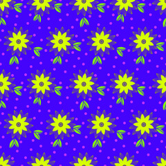 A seamless pattern with floral elements for apparel, stationery, textiles, fabric, wrapping paper. Vector flat  illustration, EPS 10.  