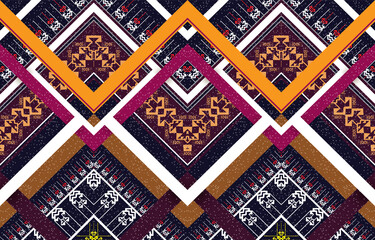 Abstract ethnic geometric pattern,Geometric ethnic oriental floral seamless pattern traditional Design for background,carpet,wallpaper,clothing,wrapping,Batik,fabric,Vector illustration.embroidery sty