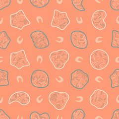 Seamless abstract pattern. Beautiful texture for textile or paper print. Vector illustration. Cute colorful background.