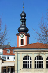 Fototapeta na wymiar Turm Sankt Pankratius in Schwetzingen