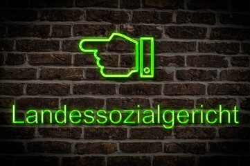 Fototapeta premium Leuchtreklame Landessozialgericht