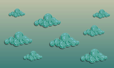 cloud with sky illustration vector. color pastel and gradient shade. minimal illustration template for card, website, wallpaper kid, background and print.