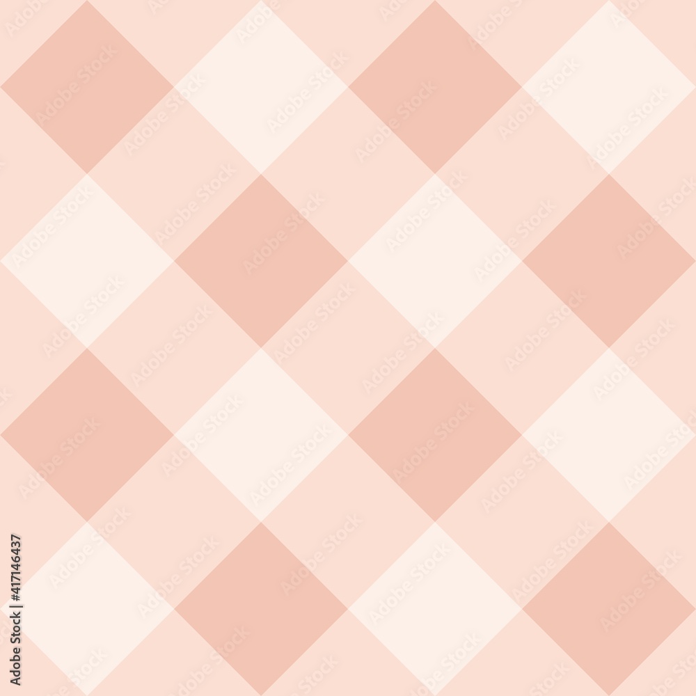 Poster seamless pink and white vector background - checkered pattern or grid texture for web design, deskto