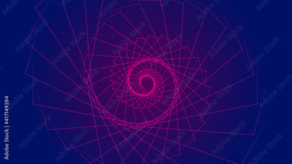 Poster abstract geometric shape background with circles . colorful pink gradient line background .