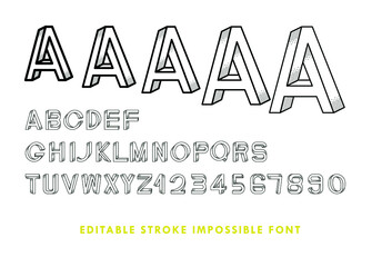 Impossible font has shadow texture. The contains 36 characters uppercase and numbers with editable strokes, meaning the strokes are not expanded and the weights can be edited. - 417150405