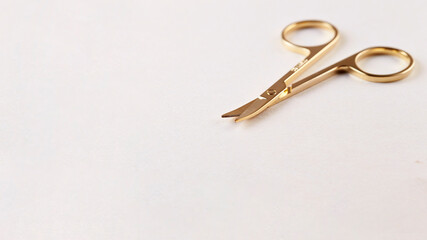 Nail scissors on white background 