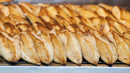 Fried fish fillet for traditional Turkish fast food named Balık ekmek.