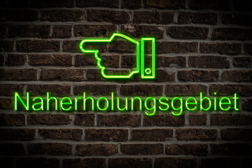 Obraz premium Leuchtreklame Naherholungsgebiet