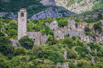 Fototapeta na wymiar Historical fortress in Stari Bar town near Bar city, Montenegro