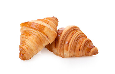 Fresh croissant on white background