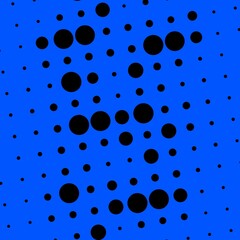 black halftone large dot designs on vivid blue background