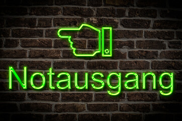Fototapeta premium Leuchtreklame Notausgang