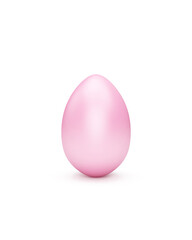 Pink painted easter egg isolated on white background