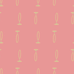 Circus ring doodle seamless pattern in hand drawn style. Pink background. Decorative trick backdrop.