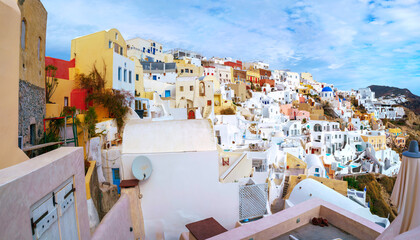 Village Oia on Santorini island Greece