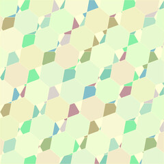 abstract hexagon geometric background in pastel colors. yellow, blue, green soft transparent nuance