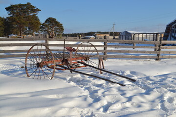 frozen lake in winter