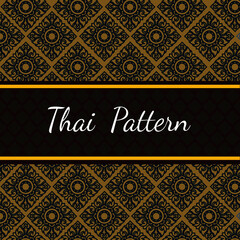 seamless thai pattern background with golden ornament
