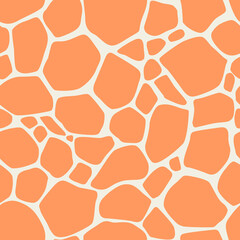 Obraz premium Giraffe skin pattern. Seamless animal giraffe print. Hand drawn African safari pattern in natural orange palette. Vector illustration