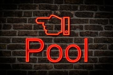 Fototapeta premium Leuchtreklame Pool