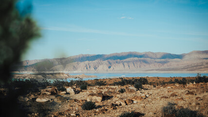 Fototapeta na wymiar Beautiful mountains at Lake Mead in Nevada, USA