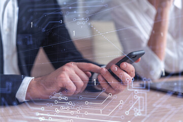 Two research and development specialists brainstorming on project to create a new approach to...