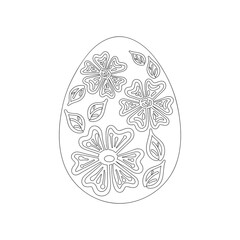 Easter egg. Coloring book for adults and children or greeting card Template . Vector illustration
