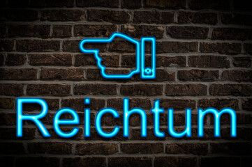 Fototapeta premium Leuchtreklame Reichtum