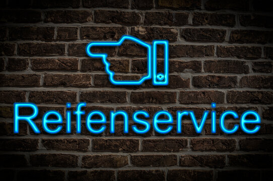 Leuchtreklame Reifenservice