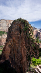 Views to the top of angels landing in Zion National Park, Utah, USA