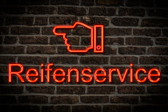 Leuchtreklame Reifenservice